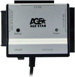 Переходник USB to SATA  IDE AgeStar FUBCA серый